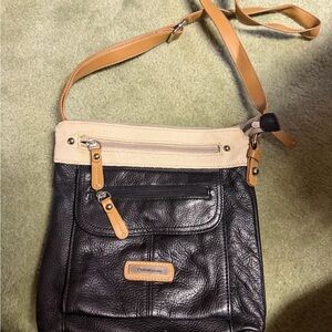 Croft & Barrow Black and Cream Crossbody Bag